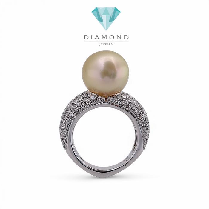 Pearl Diamond Ring 18K / Diamond Jewelry