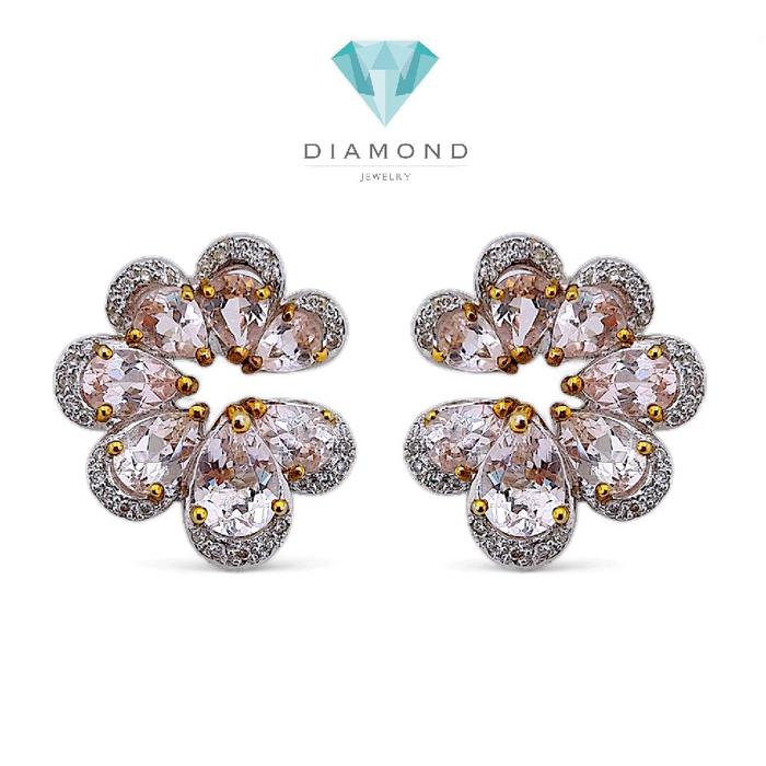 Flower Magonite Diamond Earring 18K / Diamond Jewelry 21ABGT671WP-HT