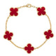Clover bracelet charnelian red/chalcedony grey 18kGold-Diamond Jewelry-HT