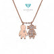 Child boy girl pendant Bimba And Bimbo Diamond Pendant 18K / Diamond Jewelry