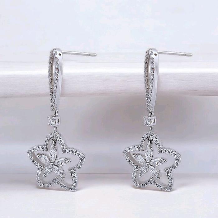 Anting Diamond Star Earring 18k -Diamond Jewelry