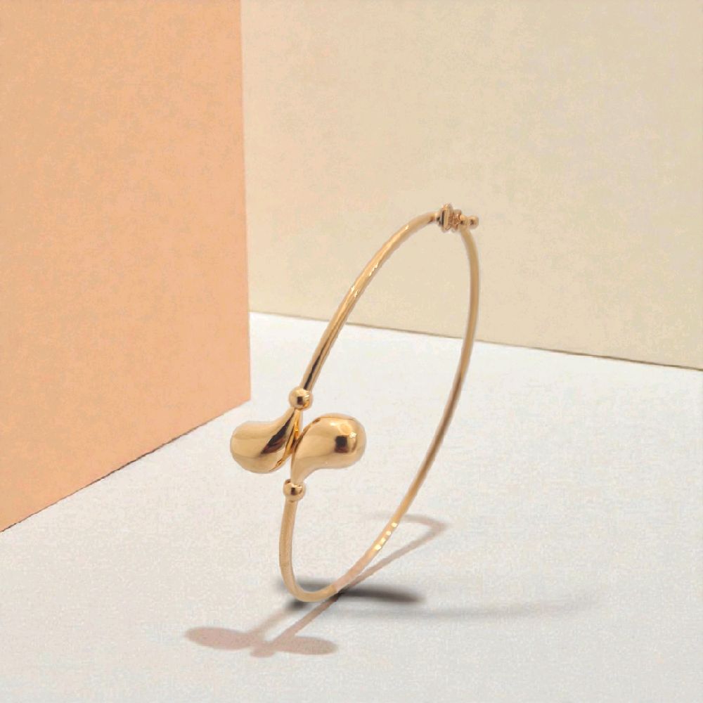 Tear Drop Bangle Gold Bracelet 16K / Gelang Emas Tear Drop 16K / Diamond Jewelry / 481GMS329LS