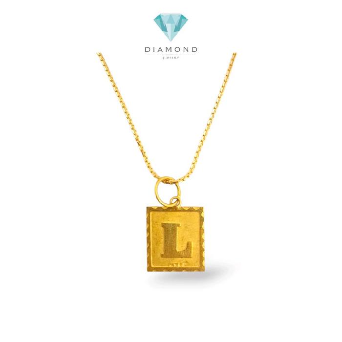 Letter L Gold Pendants 23K / Liontin Emas Huruf L 23K / Diamond Jewelry / 241LMSWP1