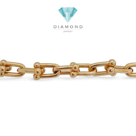 Large Hardware  GOLD BRACELET 18K / Diamond Jewelry 401GBD6026RY/ GELANG EMAS  MAS HARDWARE LARGE TIF-HT