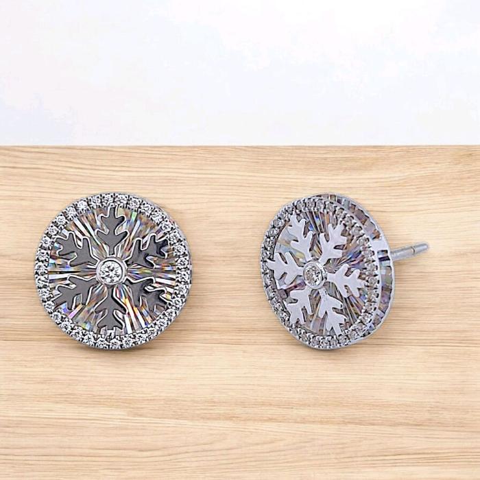 Snow Diamond Rainbow Sparkle Earring 18K / Diamond Jewelry