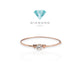 Heart double bangle 18k rose gold-Diamond Jewelry