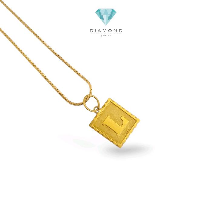 Letter L Gold Pendants 23K / Liontin Emas Huruf L 23K / Diamond Jewelry / 241LMSWP1