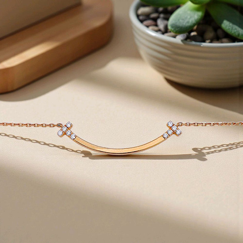 Smile Diamond Necklace 18K / Kalung Berlian Senyum 18K / Diamond Jewelry 132KBD66000AB -HT