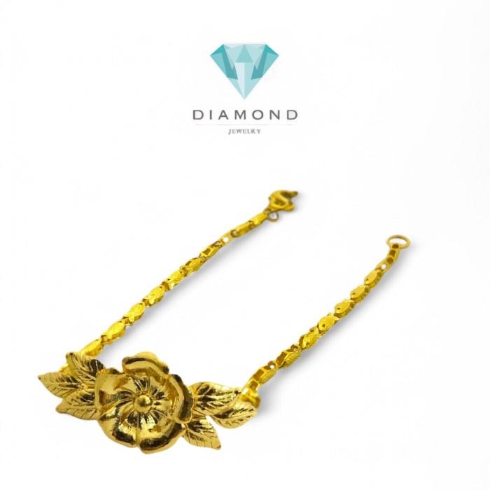 Gelang Mas Model Bunga 24K-Diamond Jewelry