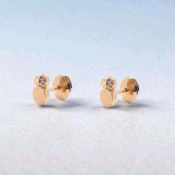 Honeycomb Diamond Earrings 18K / Diamond Jewelry / 114AB43000AB