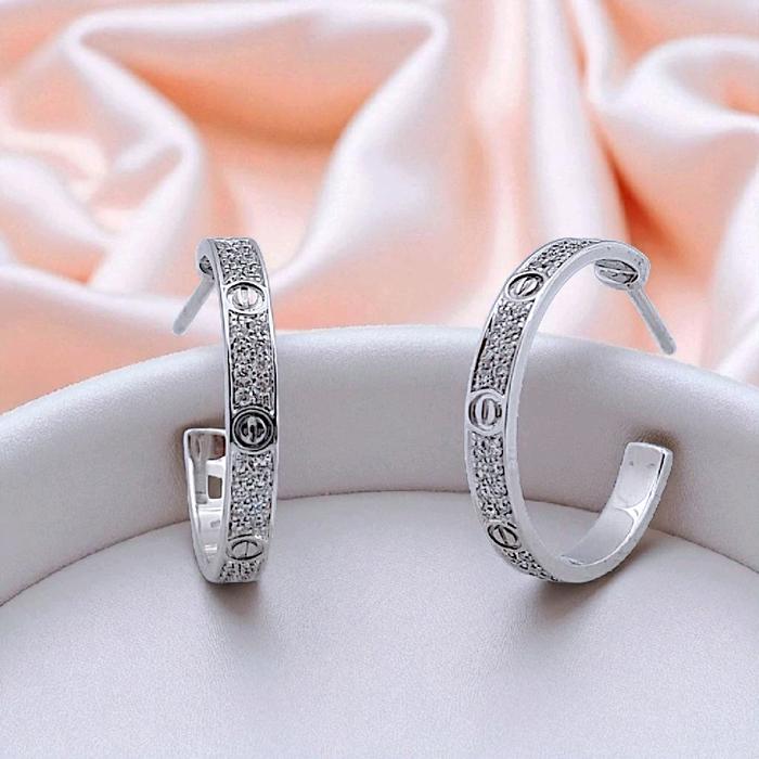 Pave Love Diamond Earring 18K / Anting Berlian Pave Love 18K / Diamond Jewelry 97ABD89000AB-HT