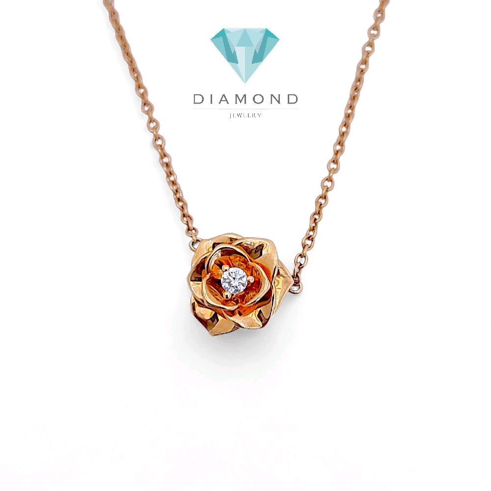 Rose Diamond Necklace 18K / Kalung Berlian Mawar 18K / Diamond Jewelry 116KBD56100AB-HT