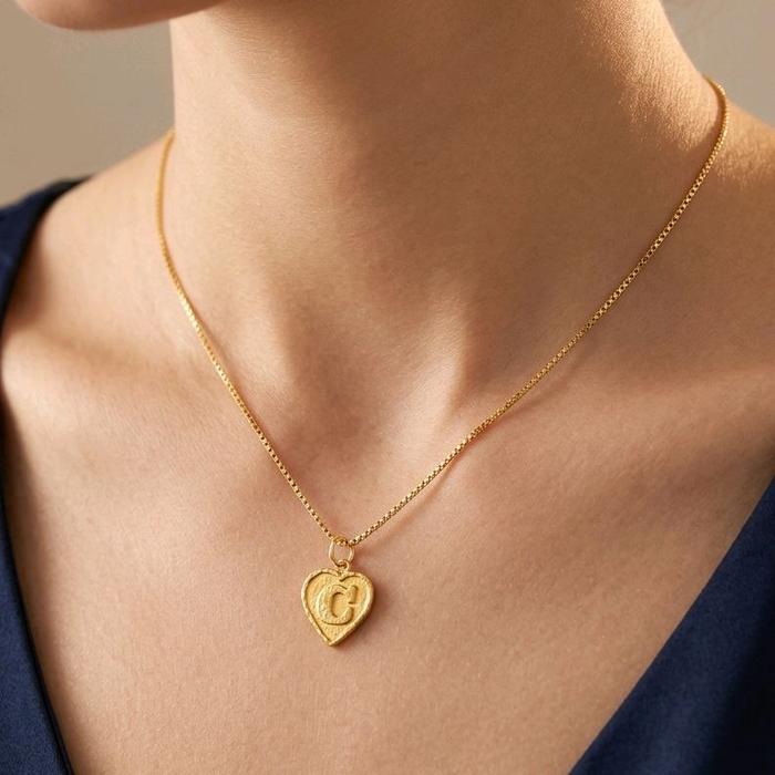 Gold Love Letter C Pendants 23K / Liontin Love Emas Huruf C 23K / Diamond Jewelry / 244LMSWP1