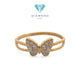 Cincin Emas Model Kupu-Kupu 2 Baris 700K-Diamond Jewelry-418CMS107LS-HT