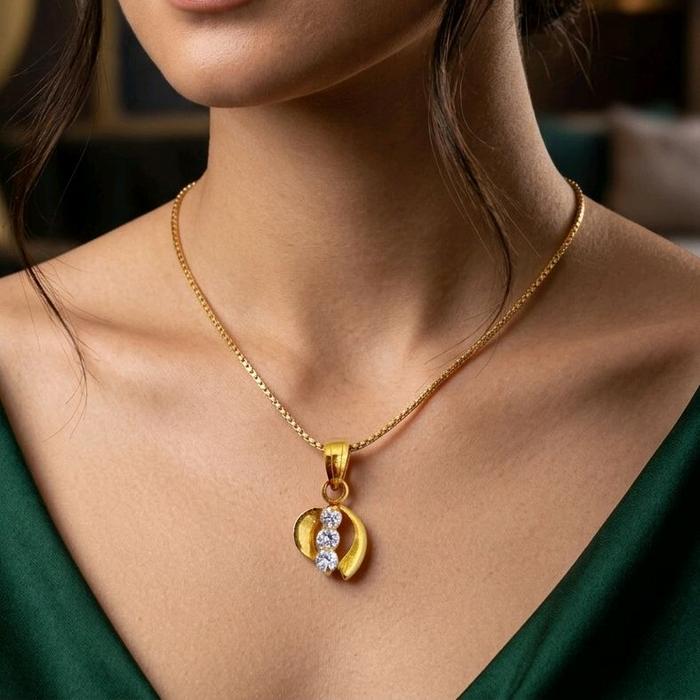 Gold Pendants With Zircon 23K / Liontin Emas dengab Zircon 23K / Diamond Jewelry / 277LMSWP1