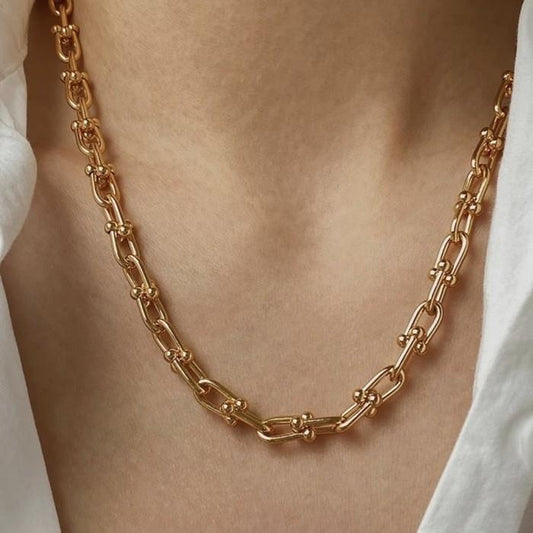 Chain necklace hardware tif medium 18 K Gold Diamond Jewelry