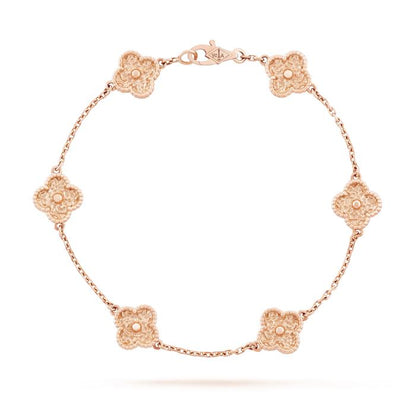 Vca Vintage/sweet alhambra gold bracelet 18K Gold Diamond Jewelry