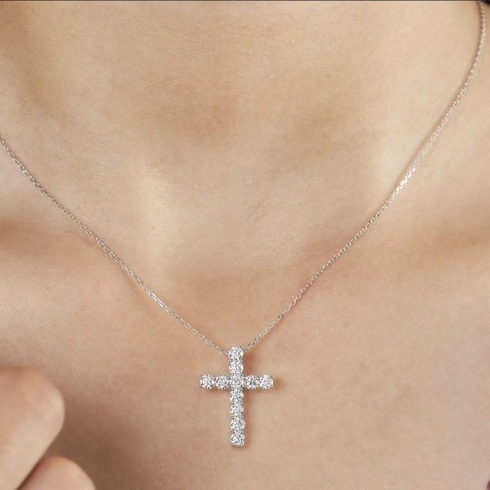 Diamond cross 18 K white gold Diamond Jewelry