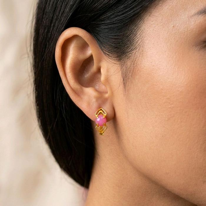 Rubby Gold Earrings 23K / Anting Emas Ruby 23K / Diamond Jewelry / 299AMSWP2