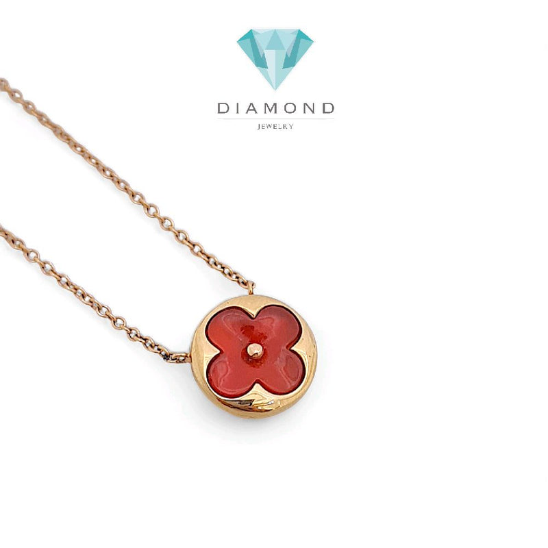 Blossom Charnelian Necklace 18K / Kalung Charnelian Blossom 18K / Diamond Jewelry 421KBD367RY - HT