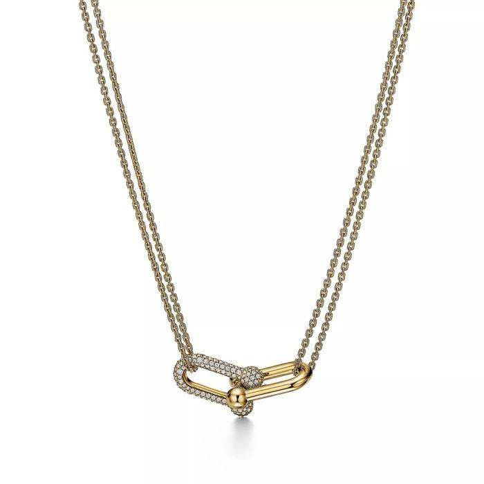 Chain Necklace 1 Hardware Chain Medium 18K Yellow Gold Diamond Jewelry-2KBD16LSNEW-HT