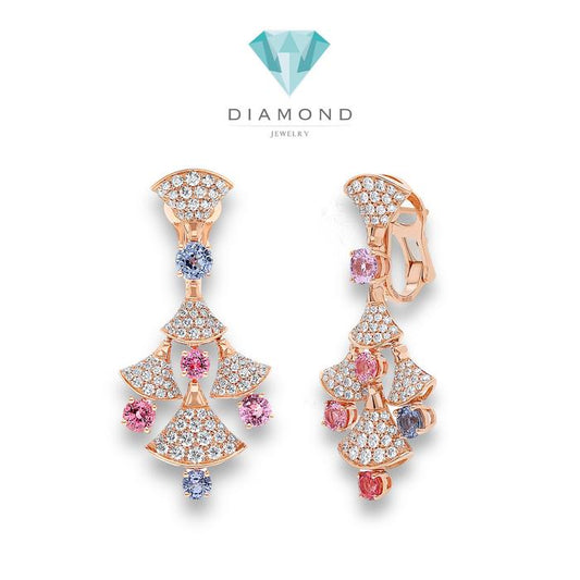 Diva's Earrings colorstone diamond earring 18k / Diamond Jewelry-355ABD40000RY-HT