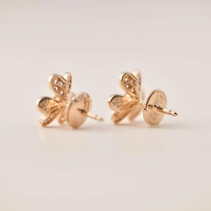Clover frivole diamond earring 18k-Diamond Jewelry