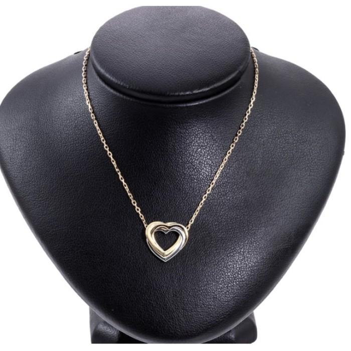 Heart Tricolor 18K Gold Necklace Trinity-Diamond Jewelry-14KMSSM449RY-HT