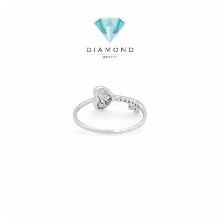 Cincin Mas Putih Model Heart Key 18K-Diamond Jewelry