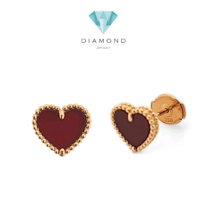Love Charnelian Earring 18K / Diamond Jewelry 365ABD233RY
