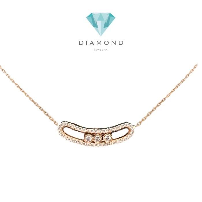 Diamond necklace movable sliding messika movable roundsmile 18k-Diamond Jewelry-18KB612LSWP