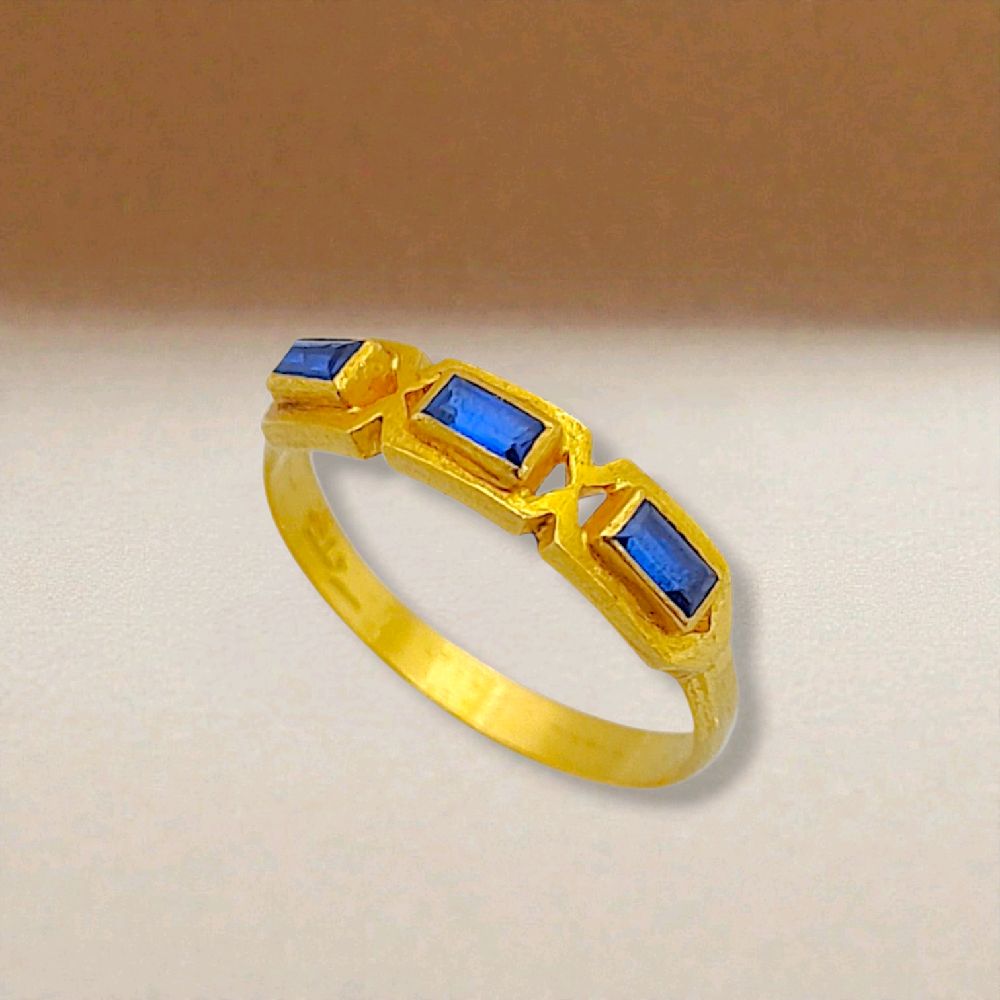 Blue Sapphire Gold Ring 23K / Cincin Emas Sapphire Biru 23K / 152CMSWP3