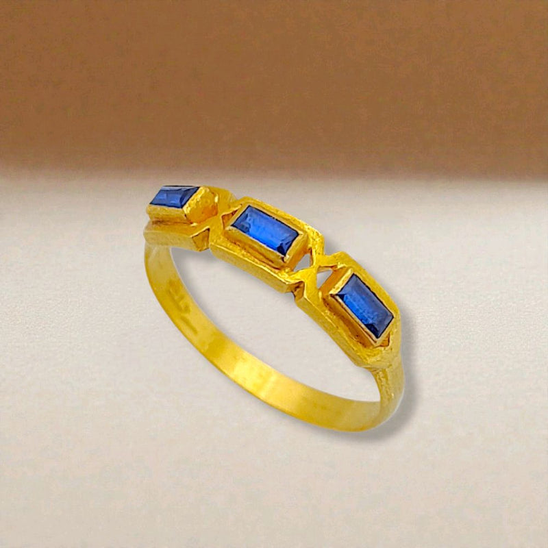 Blue Sapphire Gold Ring 23K / Cincin Emas Sapphire Biru 23K / 152CMSWP3