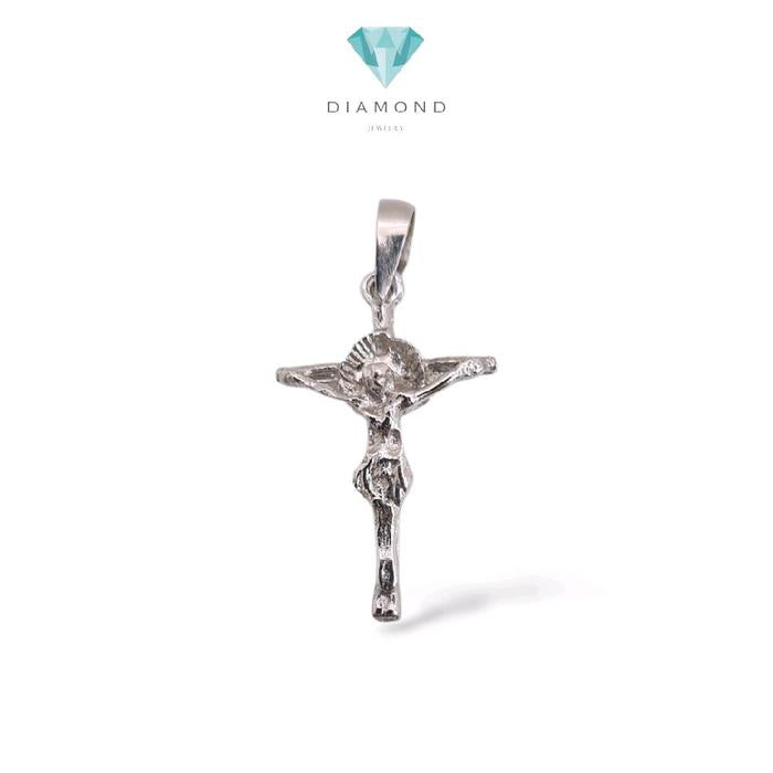 White Gold Jesus Cross Pendant 18K / Liontin Salib Yesus Emas Putih 18K / Diamond Jewelry / 287LMSLS2