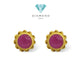 Anting Mas Batu Pink Model Bunga 23K-Diamond Jewelry-331AMSWP2