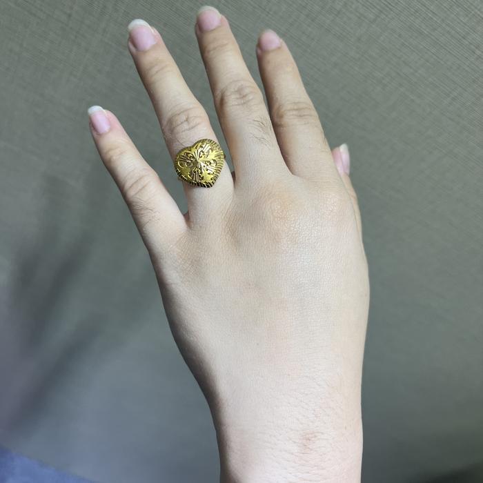 Heart Yellow Gold Ring 23K-Cincin Emas Hati/Diamond Jewelry-144CMSWP4-HT