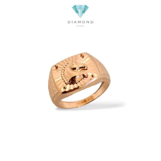 Rose Gold Men's Horse Head Ring 17K / Diamond Jewelry / 445CMS555LS