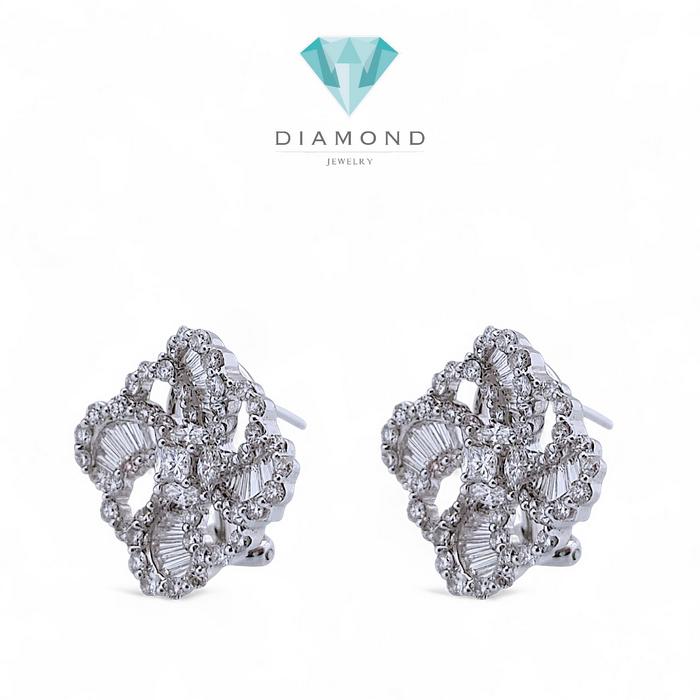 Anting berlian tapper bunga 18k-diamond jewelry