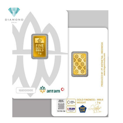 LOGAM MULIA ANTAM 3 GRAM KEMASAN PRESS TERBARU BERSETIFIKAT