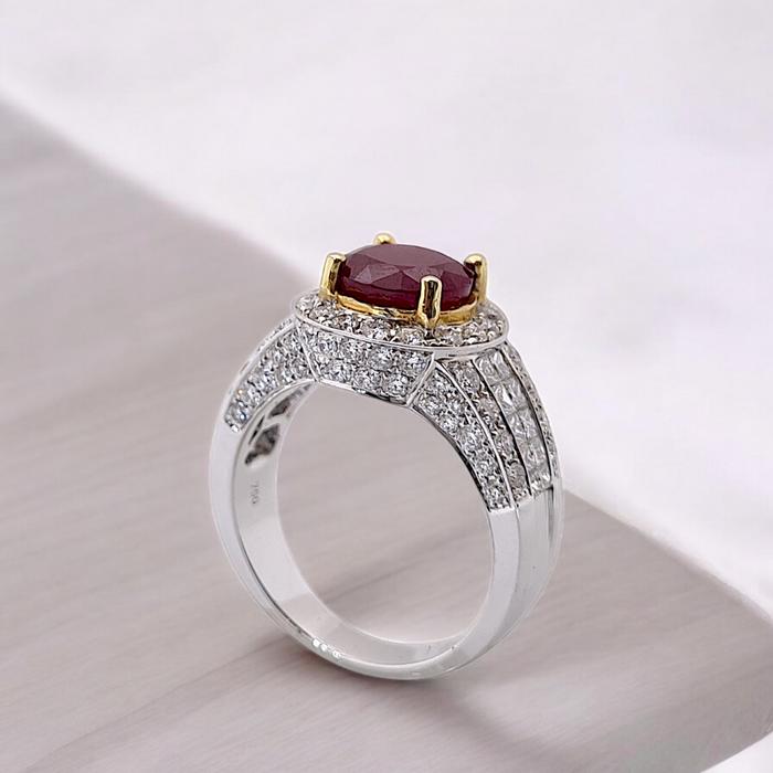 Ruby Diamond Ring 18K / Diamond Jewelry