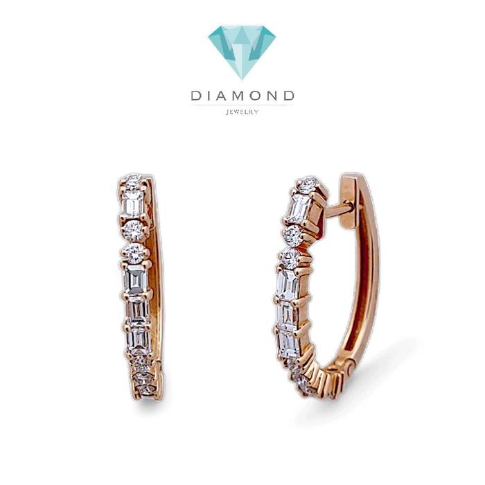 Baguette Diamond Earring 18K / Diamond Jewelry-399AB3851SD-HT