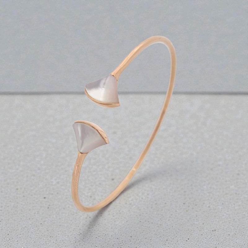 Mother Of Pearl Gold Bangle 17K / Gelang Mop 17K / Diamond Jewelry / 473GMS463LS