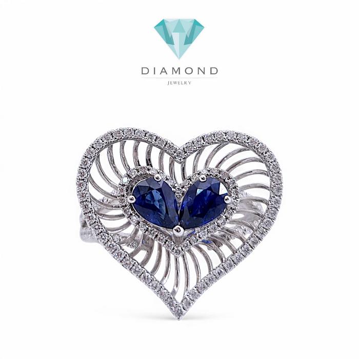 Love Sapphire Diamond Ring 18K / Diamond Jewelry