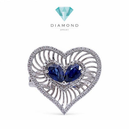 Love Sapphire Diamond Ring 18K / Diamond Jewelry