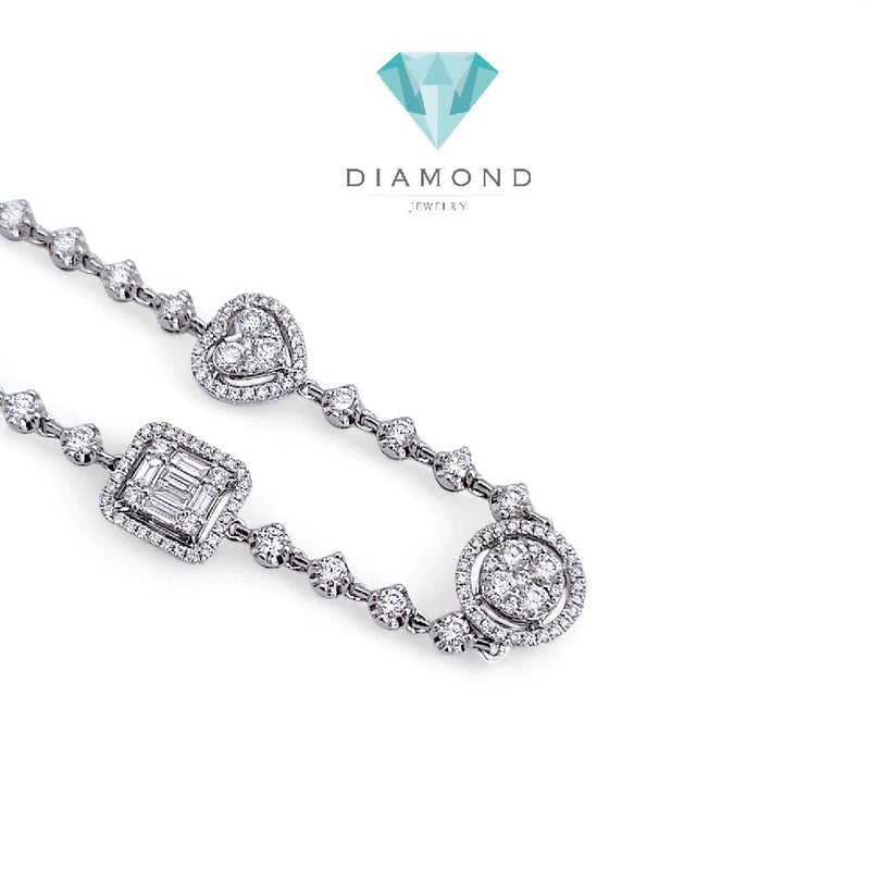 Fancy Tennis Diamond Bracelet 18K / Gelang Berlian Tennis Fancy 18K / Diamond Jewelry 405GB3600LS