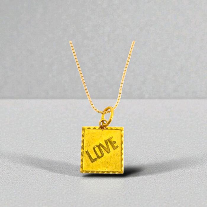 Love Yellow Gold Pendant 23K / Liontin Emas Love 23K / Diamond Jewelry / 293LMSWP3