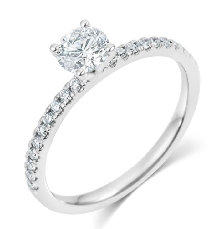 Diamond Solitaire Ring/Duo Ring Diamond 18K Gold-Diamond Jewelry-99CBPF938LSWP/99CBPF938LSWP-98CB1133LS-HT