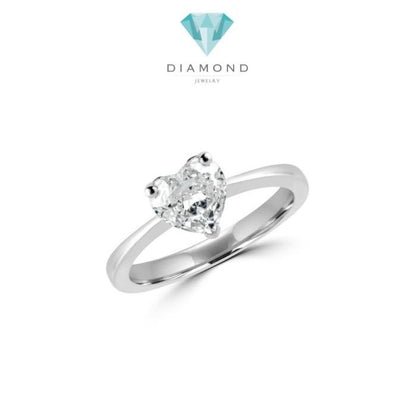 Heart Solitaire Diamond Ring 18K Diamond Jewelry