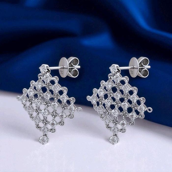 Mesh Diamond Earring 18K / Diamond Jewelry 17ABGT30690WP-HT