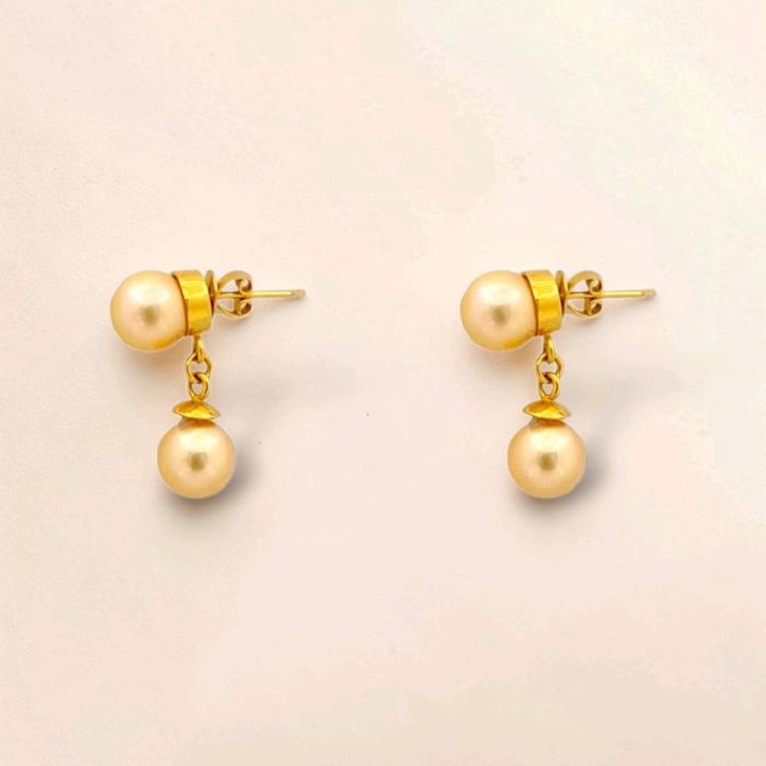 Gols Pearl Earrings 23K / Anting Mutiara Emas 23K / Diamond Jewelry / 23AM7WP